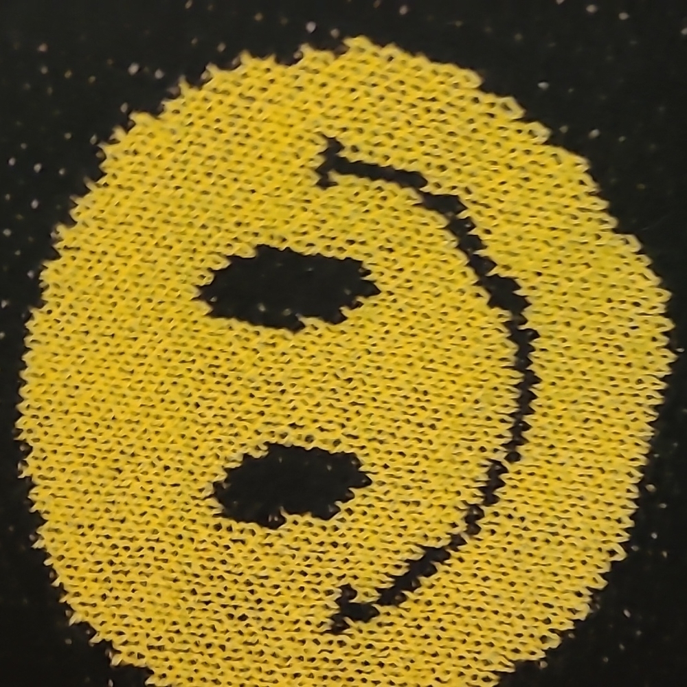 JUST POLLY NEW YORK BLACK YELLOW SMILE FACE DESIGN - Picture 7 of 8